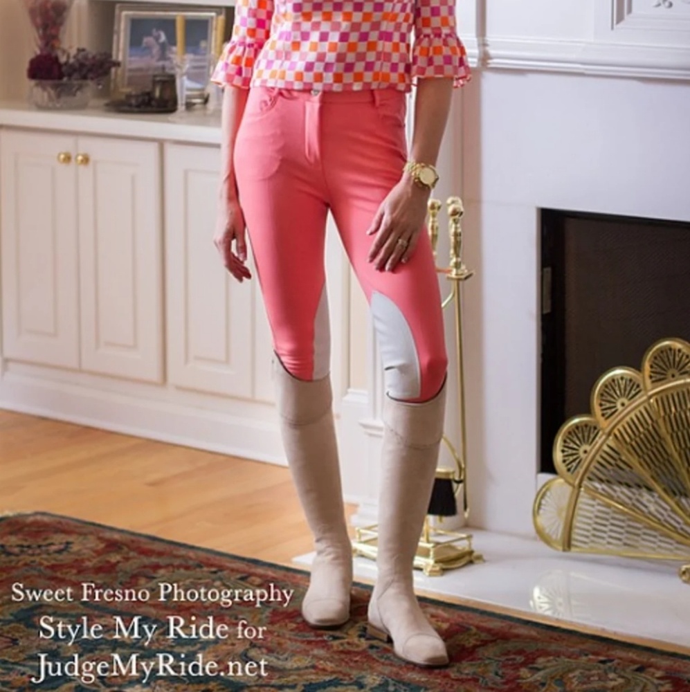 Papaya Colored Equestrian Style Breeches
